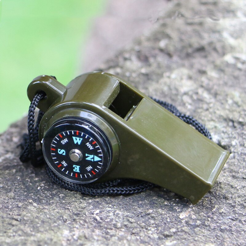 new3 in 1 Multifunction whistle Outdoor Camping Hiking Emergency Survival Gear Whistle Compass Thermometer