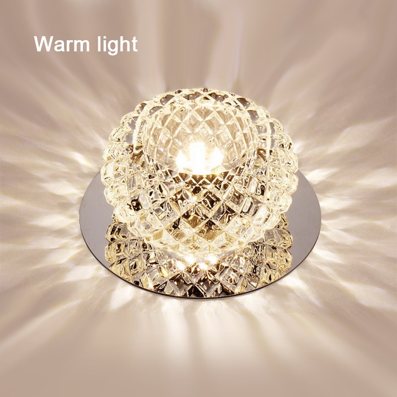 Ac110v 220v overflatemontert krystall 3w 5w ledet downlights takspotlys lamper verandalys til innendørs soverom hjemmebelysning da