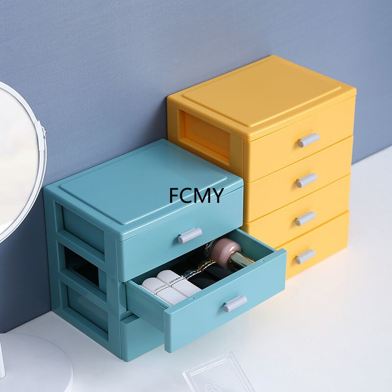 2/3/4 Layer Office Drawer Storage Box Organizer Multifunction Dustproof Stationery Storage Rack Desktop Makeup Organizer Box