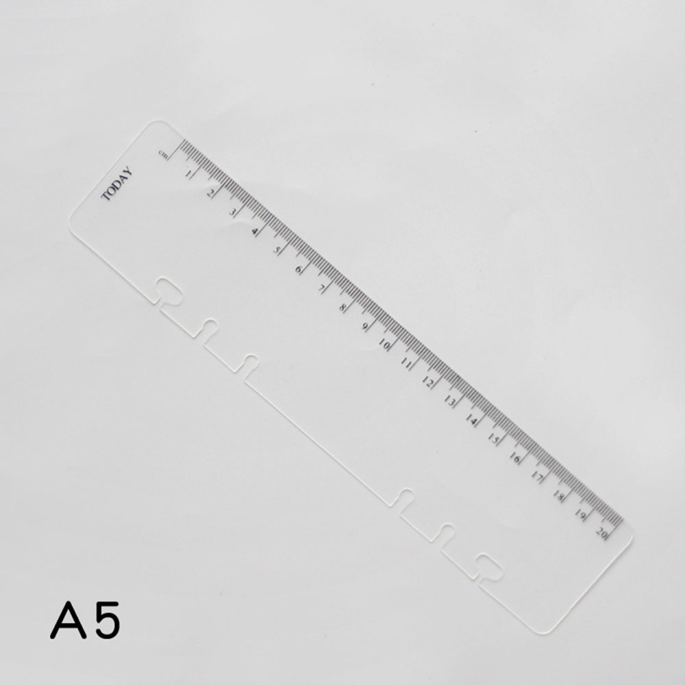 Lesezeichen Lineal 6 See Ring Notizbuch notizblock zubehör A5 A6 A7 PP kunststoff lineal Partition Planer Und Veranstalter skizzieren: A5 Weiß