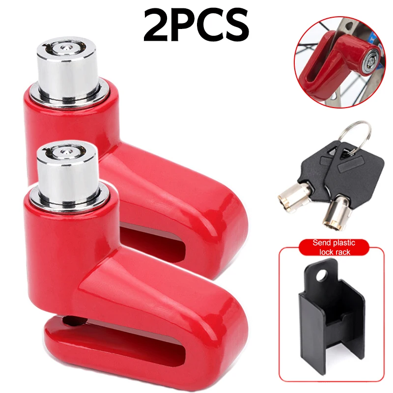 Beveiliging Antidiefstalslot Fietsschijfremslot Fiets Motor Mini Antidiefstal Draagbaar hangend remslot van aluminiumlegering: Bruin