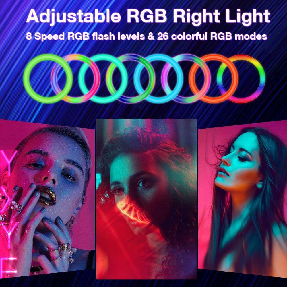 10 pouces USB anneau lumineux anneau lampe grand anneau lumière avec trépied LED rvb Selfie anneau lumière pour faire la vidéo de téléphone en direct