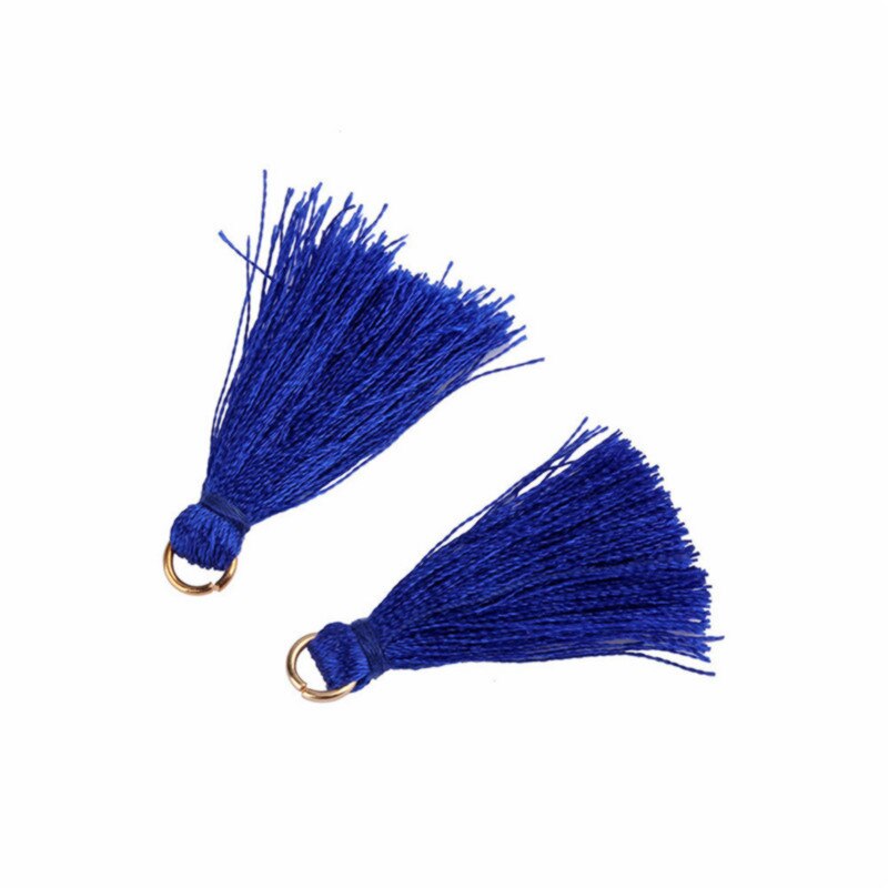 Anneau suspendu gland frange pendentif | 100 pièces, bricolage, petits glands garniture vêtements rideau décoratif boucles d'oreilles composants de bijoux: Dark blue tassls