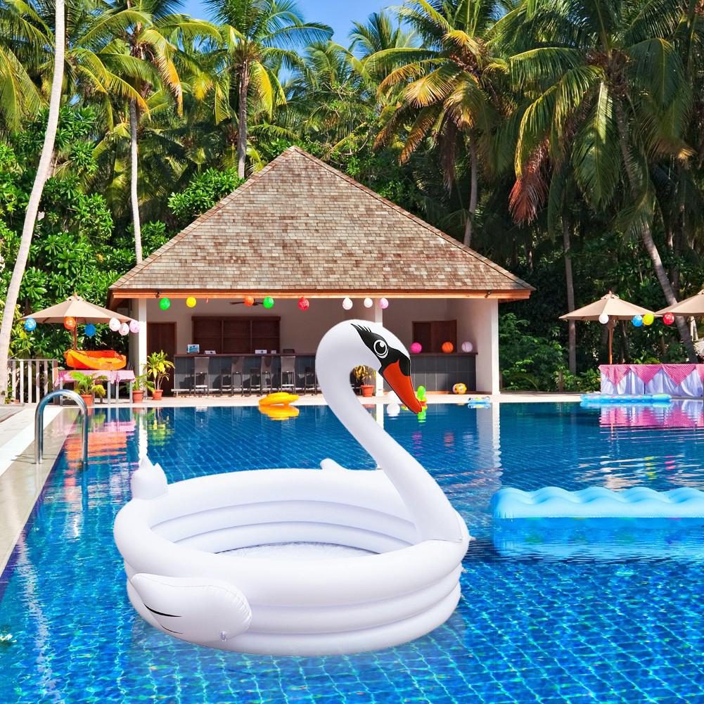 Piscina inflable grande con forma de flamenco para niños piscina familiar de tres capas Circular