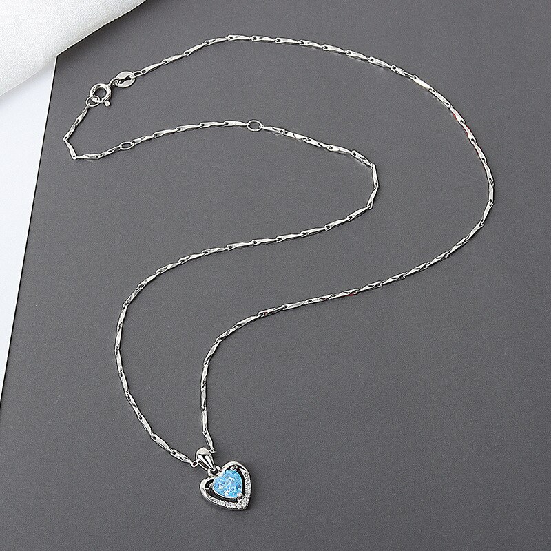 Ensembles de Bijoux de fleurs à la mariage 925 boucles d'oreilles en argent Sterling collier breloques fleur Bijoux femmes collier ensemble Bijoux: 2