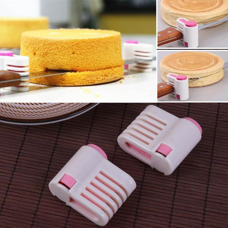 2 stuks Keuken Brood Cake Slicer Cutter 5 Lagen DIY Gelaagde Extra Apparaat Cake Slicer Lente Snijgereedschap Keuken Bakvormen