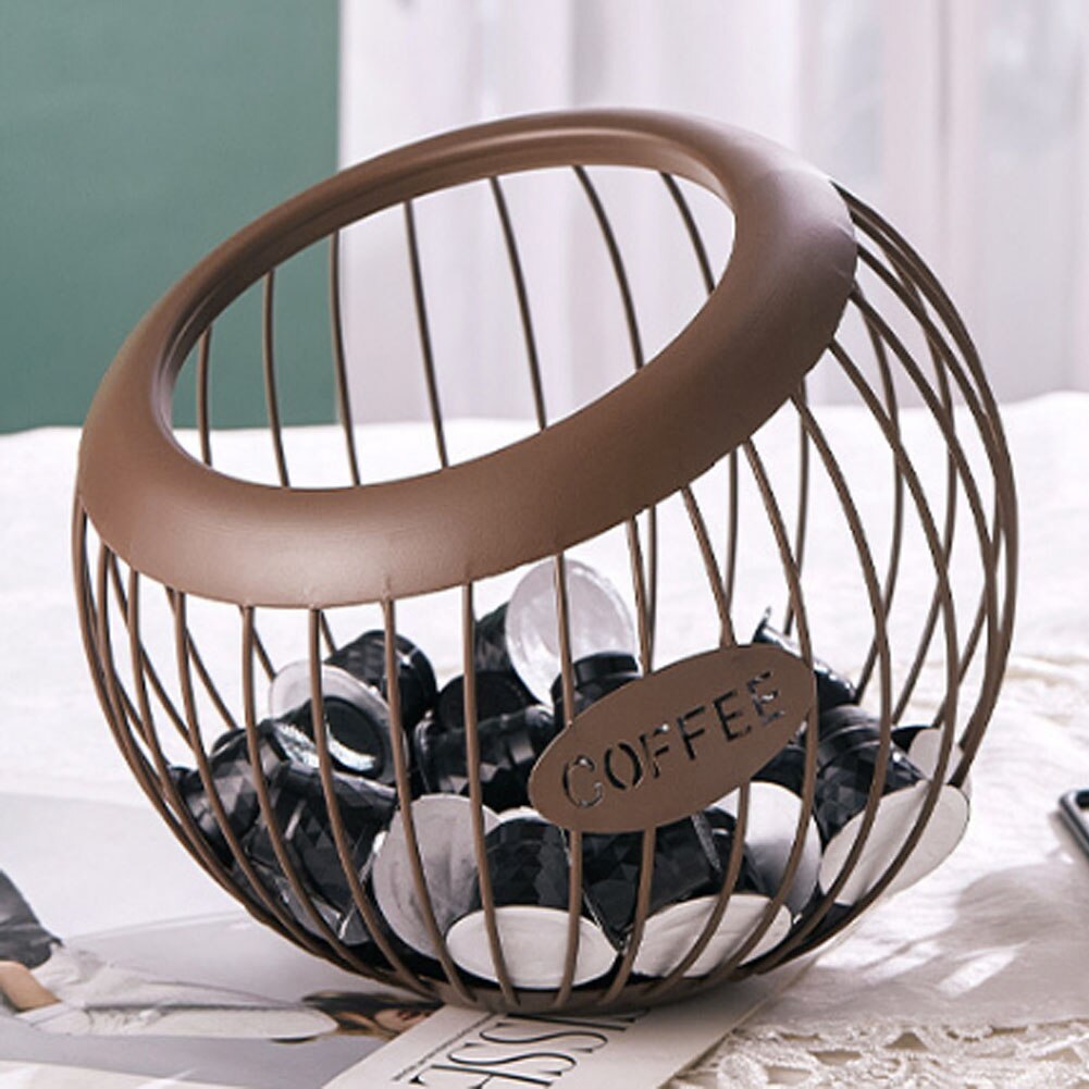 Metal Coffee Capsule Basket Multifunction Hollow Iron Stand Holder Coffee Pods Storage Shelves Rack Home Cafe Hotel Coffeeware
