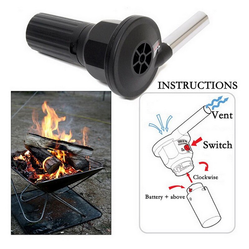 Durable Electric BBQ Air Blower Fan For Charcoal Grill Campfire Fireplace Handheld Electric Fan for Camping Picnic Air Blower