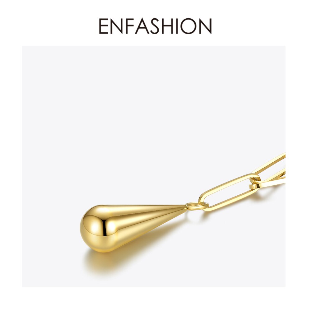 Enfashion Water Druppel Hanger Ketting Vrouwen Roestvrij Staal Gouden Kleur Ketting Choker Ketting Mode-sieraden P203086