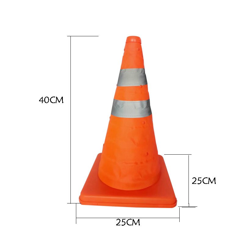 RISE-Reflective Cone 40Cm Warning Reflective Cone Traffic Movement Retractable Collapsible Convenient Storage