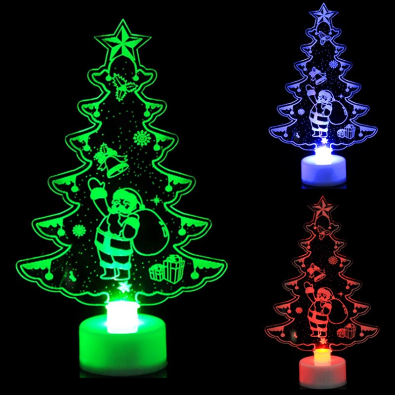 Santa LED Night Light Luminous Toys Kids Acrylic Christmas TreeToy Girls Boys Bedroom Decor Glow In The Dark Toys