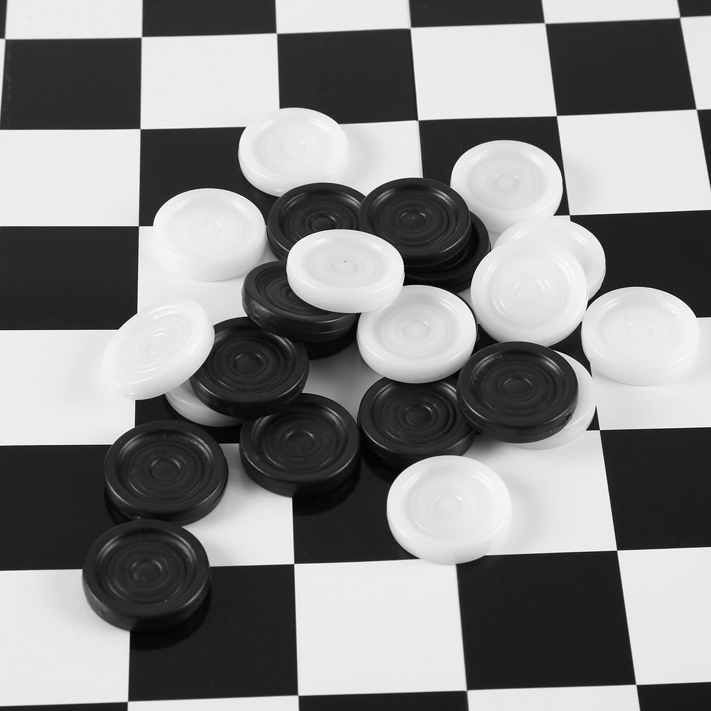 Grande tamanho plástico damas/draughts dobrável xadrez xadrez internacional jogo de tabuleiro de viagem competição brinquedo