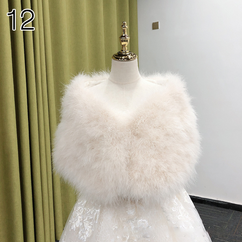 Chales de piel de Color liso, abrigos elegantes de plumas de avestruz blancos, Boleros de piel para boda, chales nupciales, chaquetas para vestidos de noche: Morado