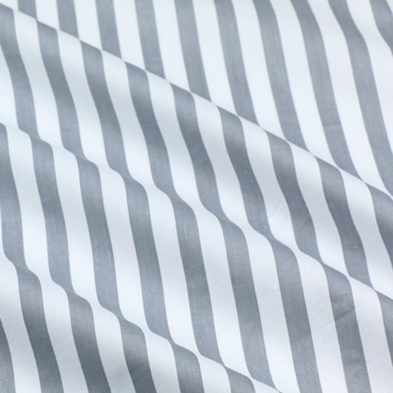 160CM * 50CM tela de algodón azul gris rojo caqui negro 1 cm tela de rayas para DIY ropa de cama remiendo de ropa decoraciones textiles para el hogar: GREY stripe