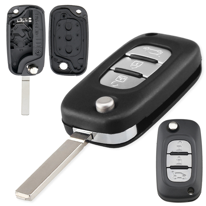 2 / 3 Buttons Car Key Fob Case Shell Replacement Flip Folding Remote Cover Fit for Renault Fluence Clio Megane Kangoo Modus
