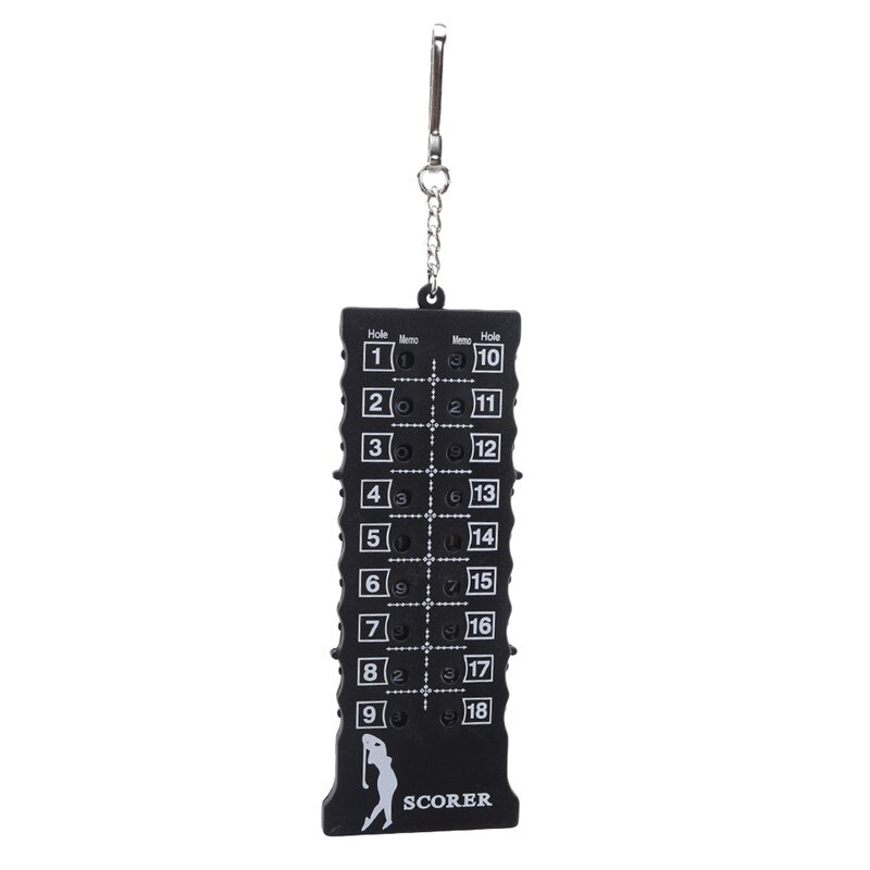 18 Hole Golf Stroke Putt Score Card Counter Golf Score Indicator with Key Chain Environmental Golf Score Counter: Black