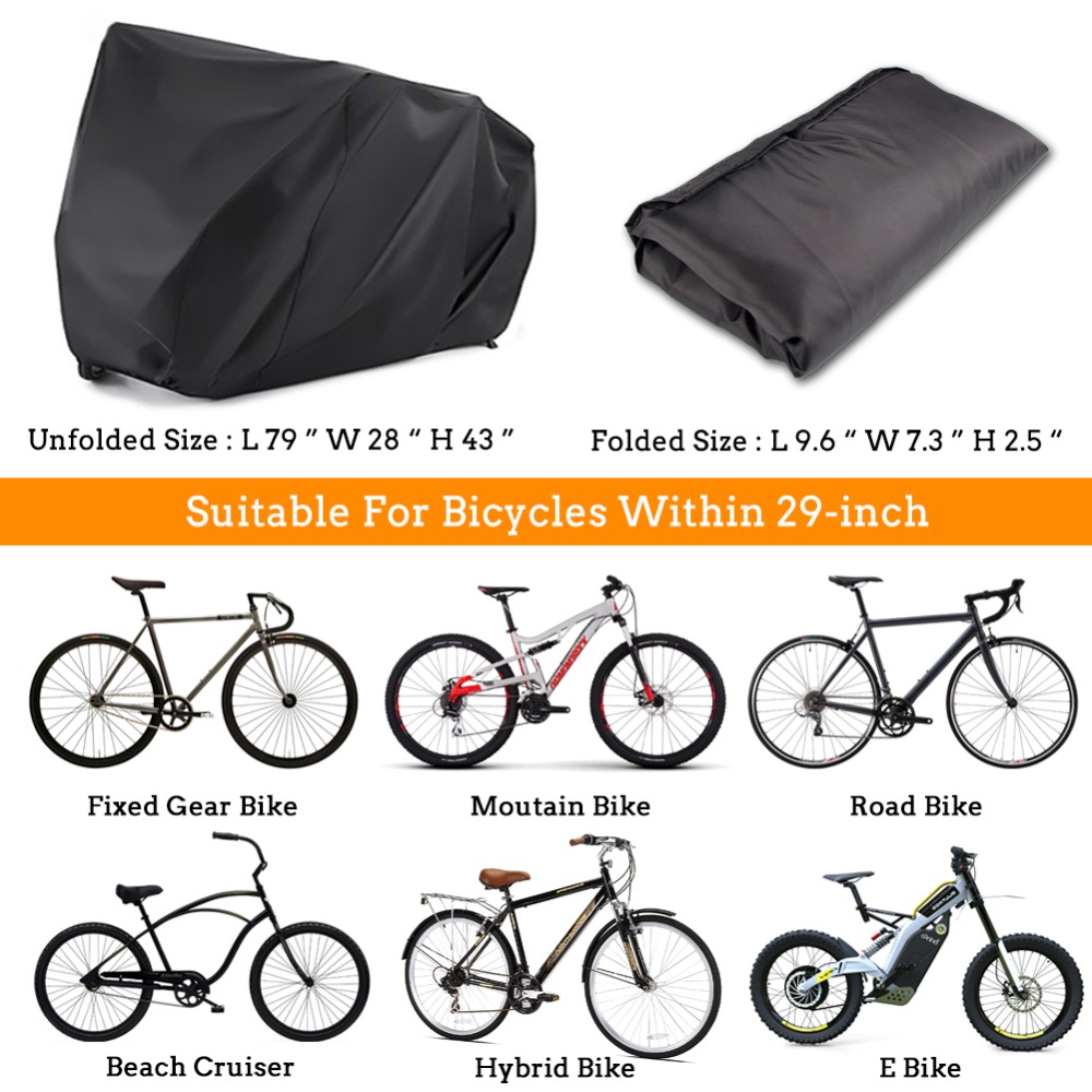 Housse de vélo électrique étanche, rangement, bâche de pluie, anti-poussière, protection UV, accessoires de cyclisme, RL19-0012