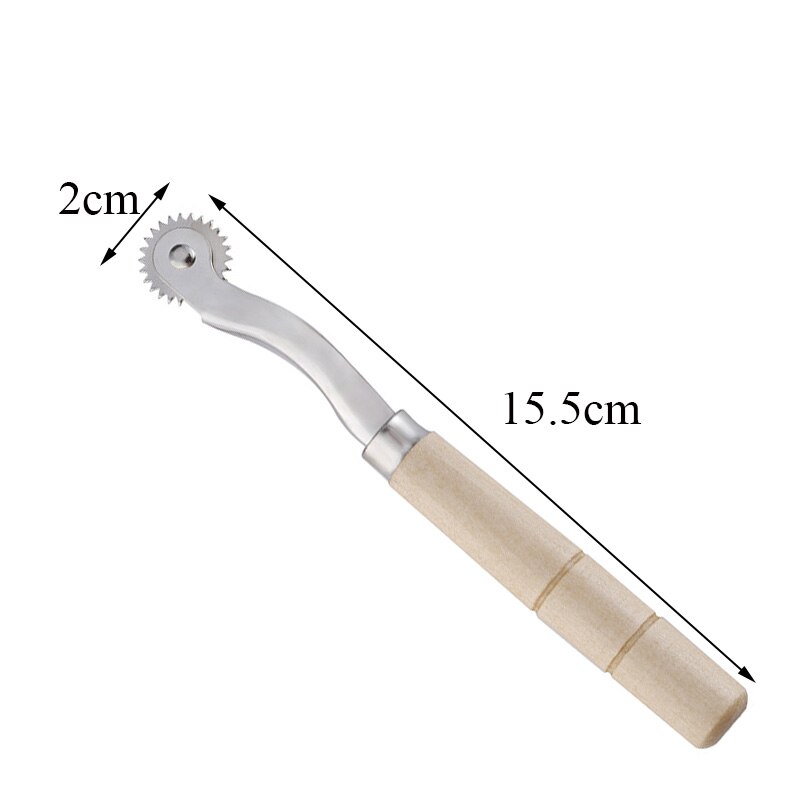thumbnail interactive-video image 1 of 1PC Practical Serrate Edge Pattern Tracer Tracing Wheel Tailor Stitch Marker Sewing Tool Kit With Wood Handle 4000380755300 1 of 14