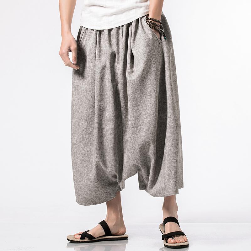 uformelt haremsbukser skrittbukser mannlige solide løse hiphopbukser streetwear crossbukser menn i crossbukser til menn