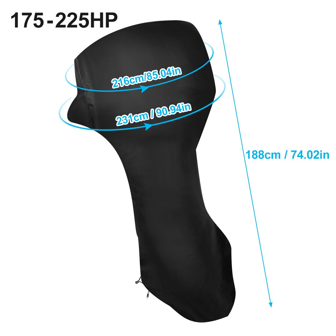 Full Boat Outboard Engine Cover 6-225HP Waterproof Dust Rain Sun UV Resistant 600D Oxford Cloth PVC Outboard Motor Cover