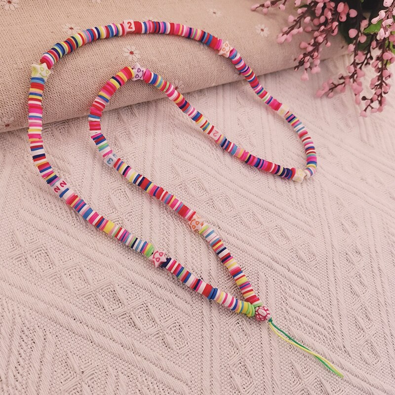 Long Flower Soft Circle Beaded Lanyard Anti-Lost Lanyard Trendy Crystal Stone Beads Mobile Phone Chain for Girls Cellphone Strap