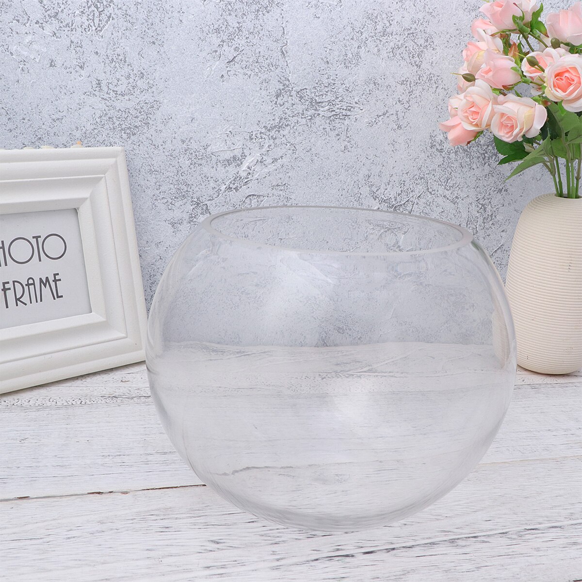 20cm Round Glass Fish Tank Globe Ecological Fish Bowl Terrarium Glass Aquariums for Home Hotel Fish Size