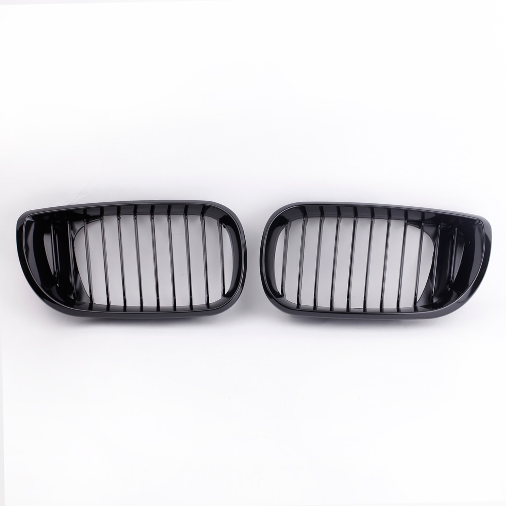 Accesorios de coche 2 uds parrilla delantera de coche brillo negro riñón Parrilla delantera para BMW E46 3 serie 4 puerta 2002-2005