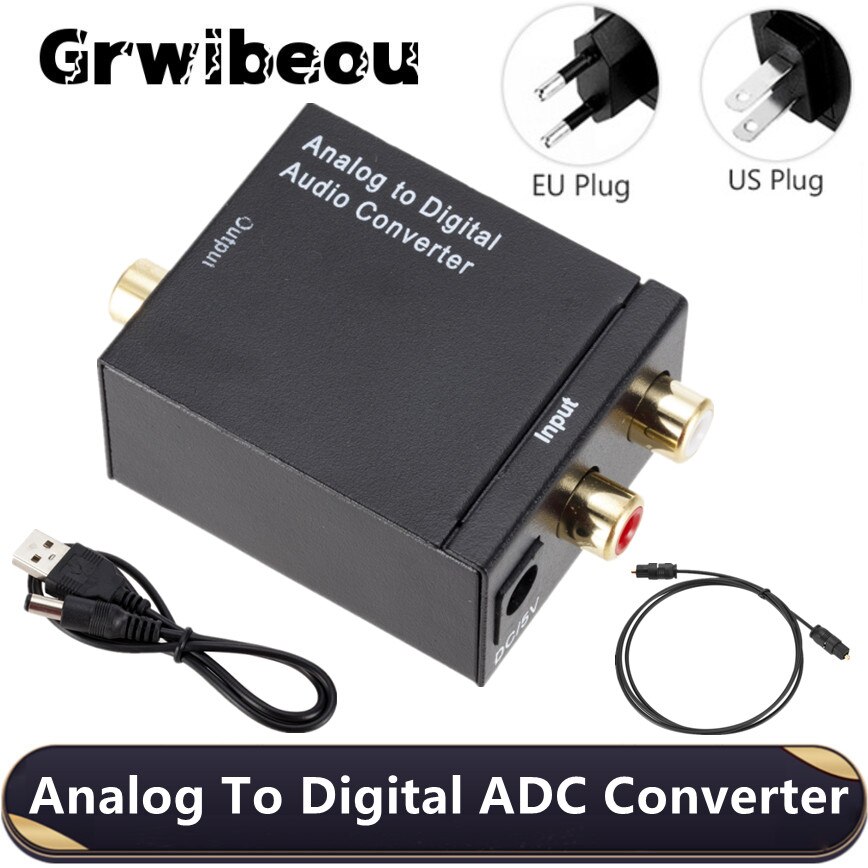 Grwibeou Analoog Naar Digitaal Adc Converter Optical Coax Rca Toslink Audio Sound Adapter Spdif Adapter Voor Apple Tv Voor Xbox dvd