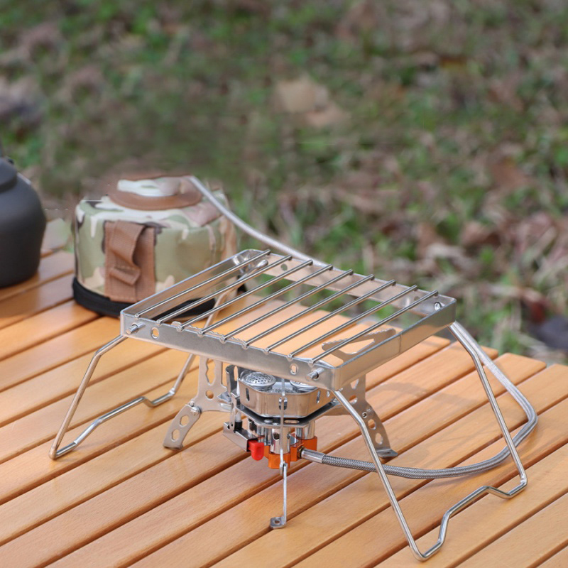 Parrilla de Camping de acero inoxidable para exteriores, Mini parrilla plegable portátil, quemador, soporte para estufa para Picnic, cocina, equipo de Camping