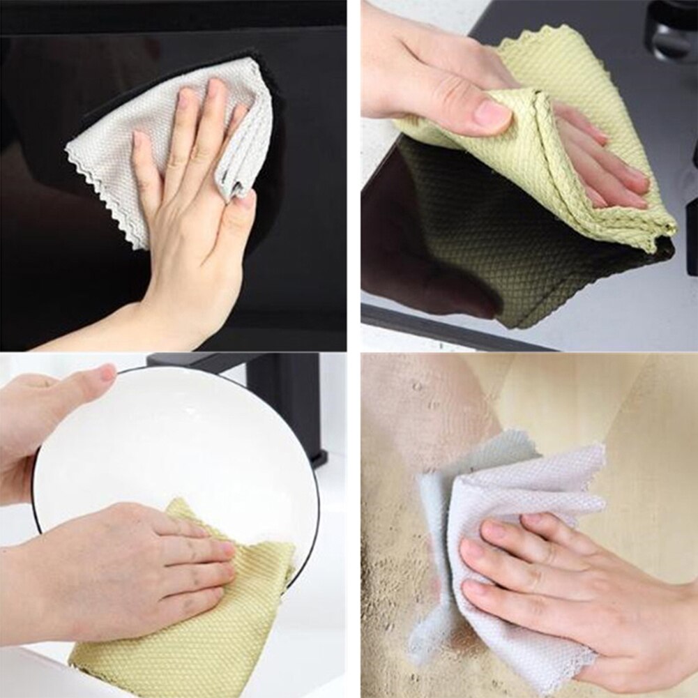 Washing Dish Cloth Kitchen Accessories Microfiber Fish Scale Rag Housework Equipment Cleaning Towel Scale Cloth