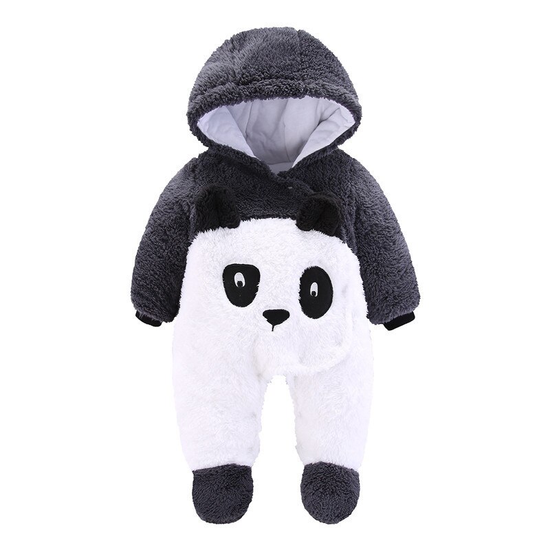LZH Winter Herbst Baby Strampler Für Baby Junge neugeboren Baby Mädchen Strampler Gesamt Mit Kapuze Warme Kleidung 0-2 jahre Baby Kleidung: Schwarz / 3M