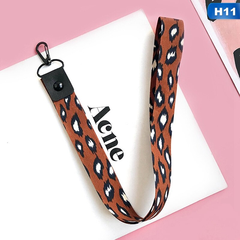 Leopard print Phone holder Key Lanyard Cheetah ID Badge Holders Animal Phone Neck Straps with Keyring: PA2983H11