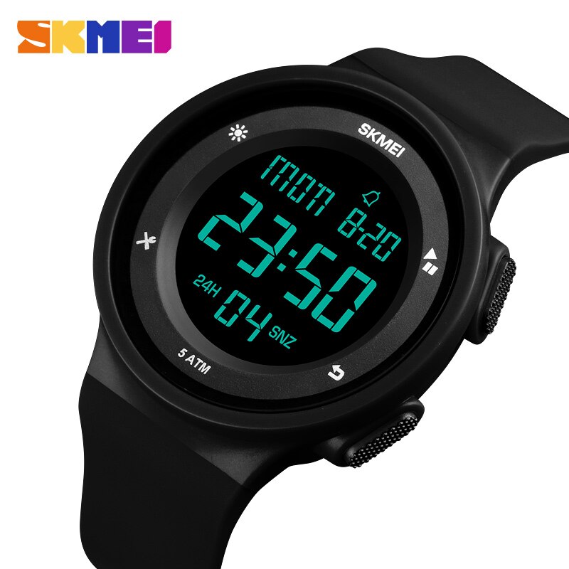Women's Watches Waterproof LED Digital Ladies Sport Watch Women Multifunction Boy Girl Wristwatch Montre Femme SKMEI: Black
