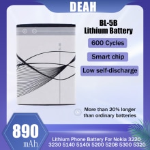 1-20PCS 890mAh BL-5B BL5B BL 5B Replacement Lithium Phone Battery For Nokia 5140 5300 5320 N80 N83 6120C 7360 3220 3230 5070