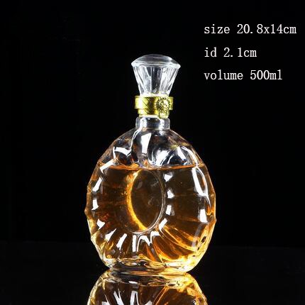 Botellas de vino vacías de XMT-HOME, botella de vidrio de alcohol para licor de alcohol, frasco de vidrio de 500ml, 1 ud.: SO