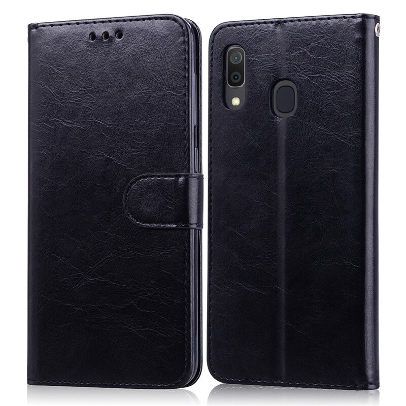 Funda de cuero con tapa para Samsung Galaxy M20, SM-M205F, SM-M205FN, SM-M205G, SM-M205M, para Samsung M20 M 20: Black