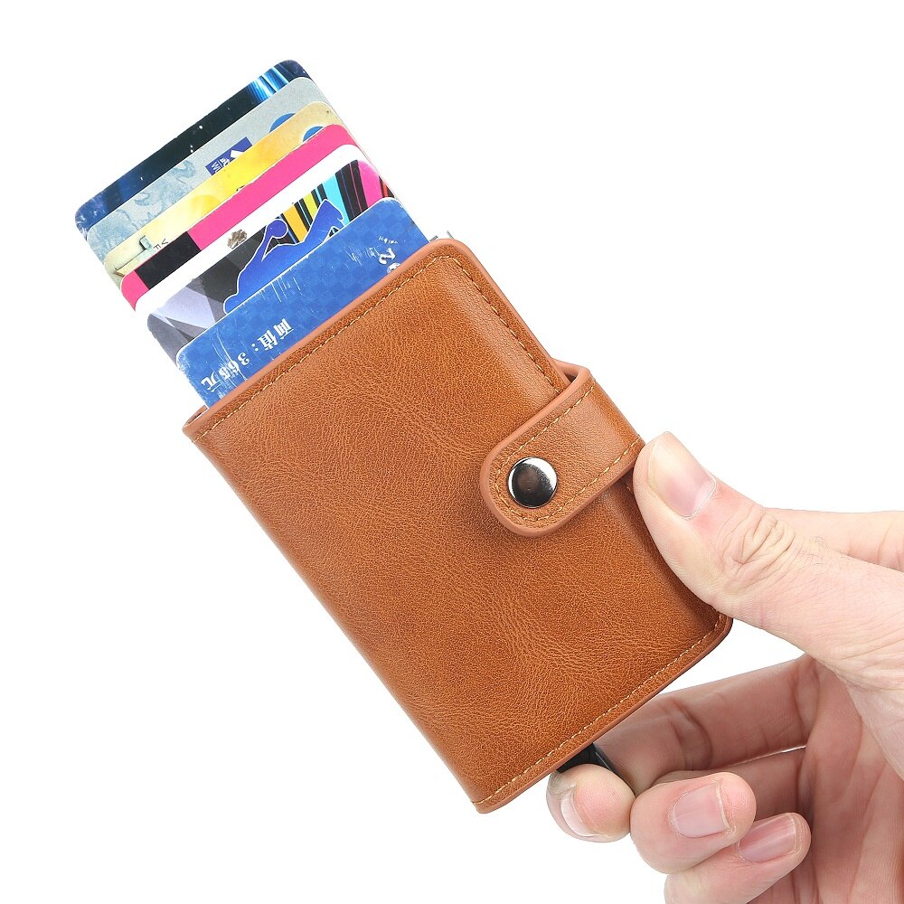 Baellerry – portefeuille automatique en alliage d'aluminium, porte-cartes, Anti-démagnétisation, antivol, RFID, aluminium carte de crédit bancaire