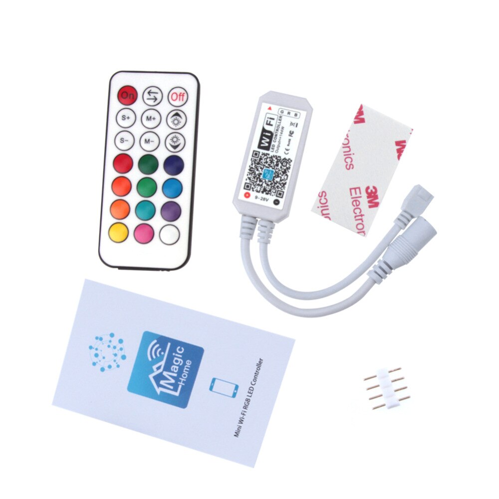 Fjernkontroll mini  rf 21 nøkkel  ir 24 nøkkel til rgb rgbw  ws2812b ledet stripe lys  dc12v wifi fjernkontroll
