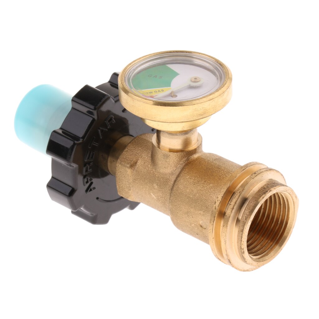 Propane Tank Brass Adapter with Pressure Gauge Master Gas Grill BBQ