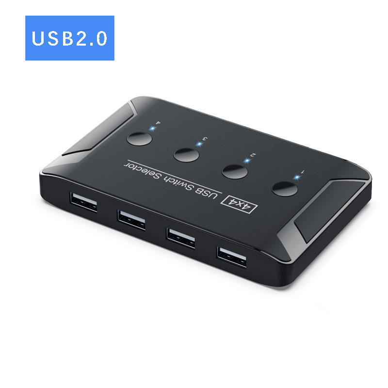 Usb Kvm Switch Usb 3.0 2.0 Switcher Met Extender 4 Computers Delen 4 Usb-poorten Voor Toetsenbord Muis Printer U schijf: USB2.0