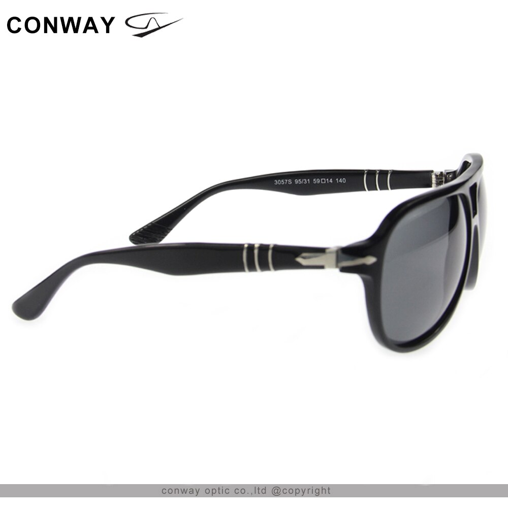 Conway mænd polaroid solbriller pilot stil kørebriller anti glare personlige solbriller mærke acetat stel uv blok