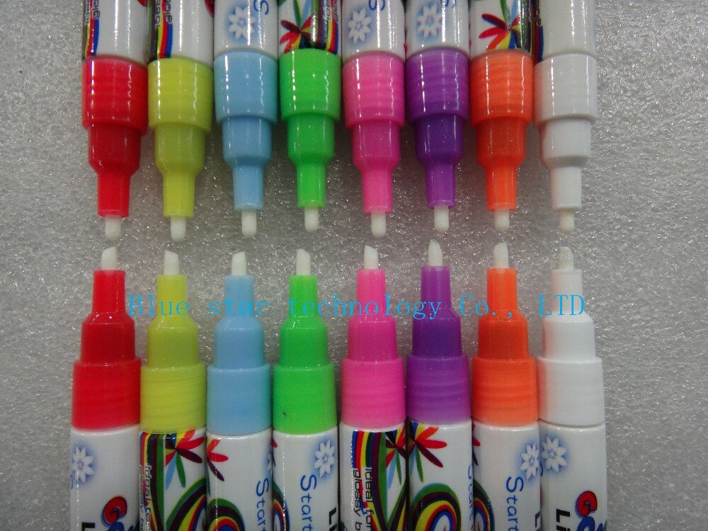 Flashcolor highlighter flytande krita märkpennor för skolkonstmålning 8 färger rund&mejsel spets 6mm 3mm