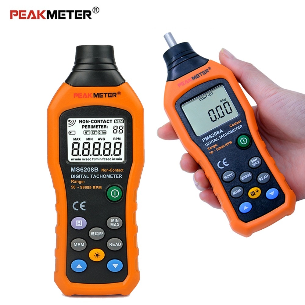 High-Precision Digital Tachometer Contact-type/Non-Contact 50-19999RPM Max Speed Meter Rotation Tester Electronic tachometer