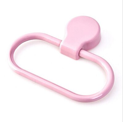 Håndkle oppbevaringsstativ dårlig håndkle oppbevaring ringe krok plast selvklebende skjerf glipper organisere holder kjøkkenutstyr: Rosa