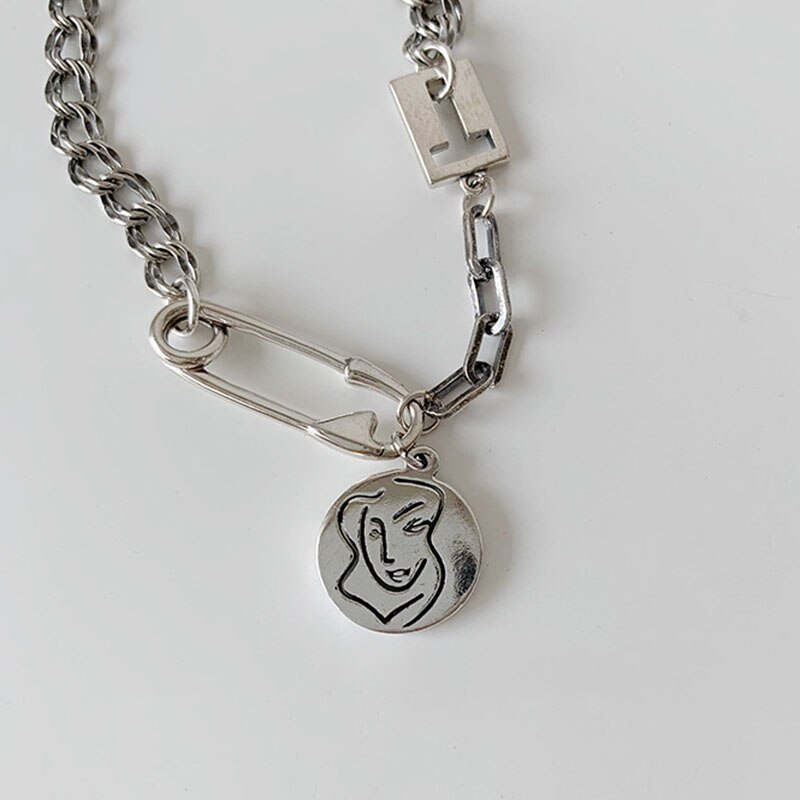 Foxanry 925 Sterling Zilveren Armband Accessoires Trendy Elegante Vintage Creatieve Portret Hanger Pin Sieraden Voor Vrouwen