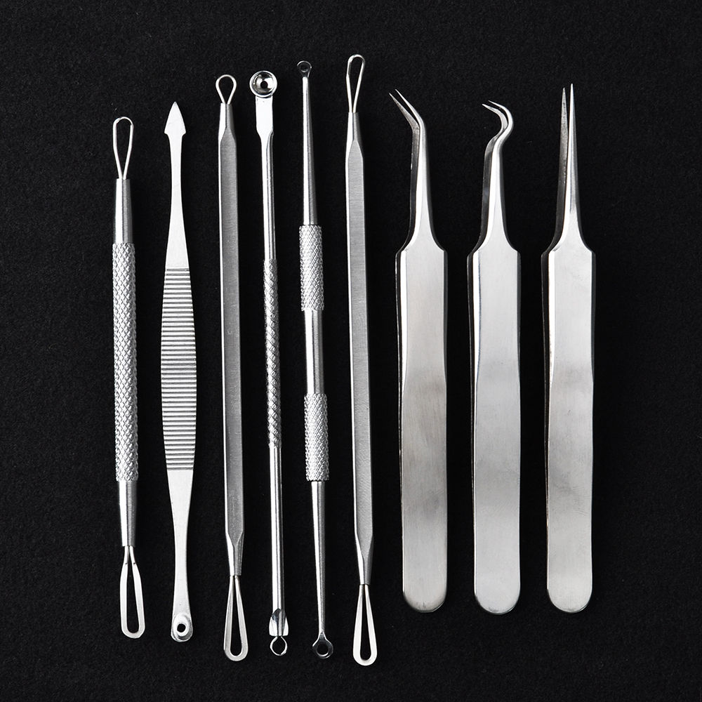 Tools Kit Acne Extractor Remover Blackhead Pimple Needles Blemish Treatments Set Makeup Tool Kits: Default Title