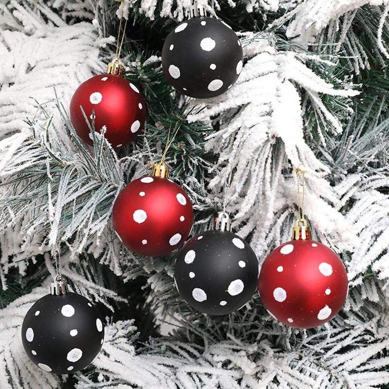 6 pçs natal árvore de natal bola 6cm bauble pendurado festa em casa ornamento decoração da árvore bolas festa pendurado pingente navidad