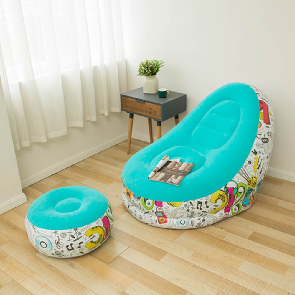 Couch Woonkamer Stoelen Draagbare Lucht Opblaasbare Outdoor Voet Kruk Bean Bag Stoel Set Indoor Home Decor Luie Sofa Slaapkamer lounge: Blauw