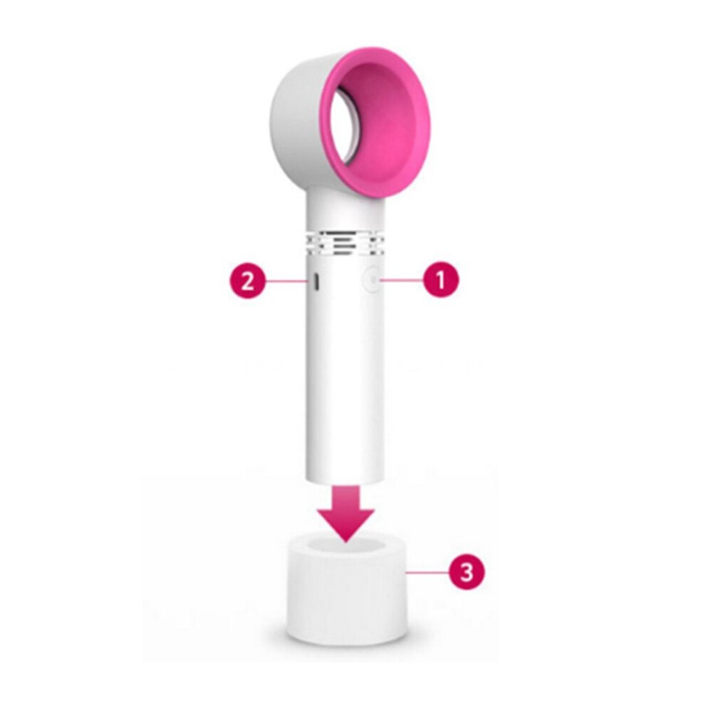 Spot Portable USB Rechargeable Bladeless Fan Handheld Mini Cooler No Leaf Fan with 3 Speed Level Best Price