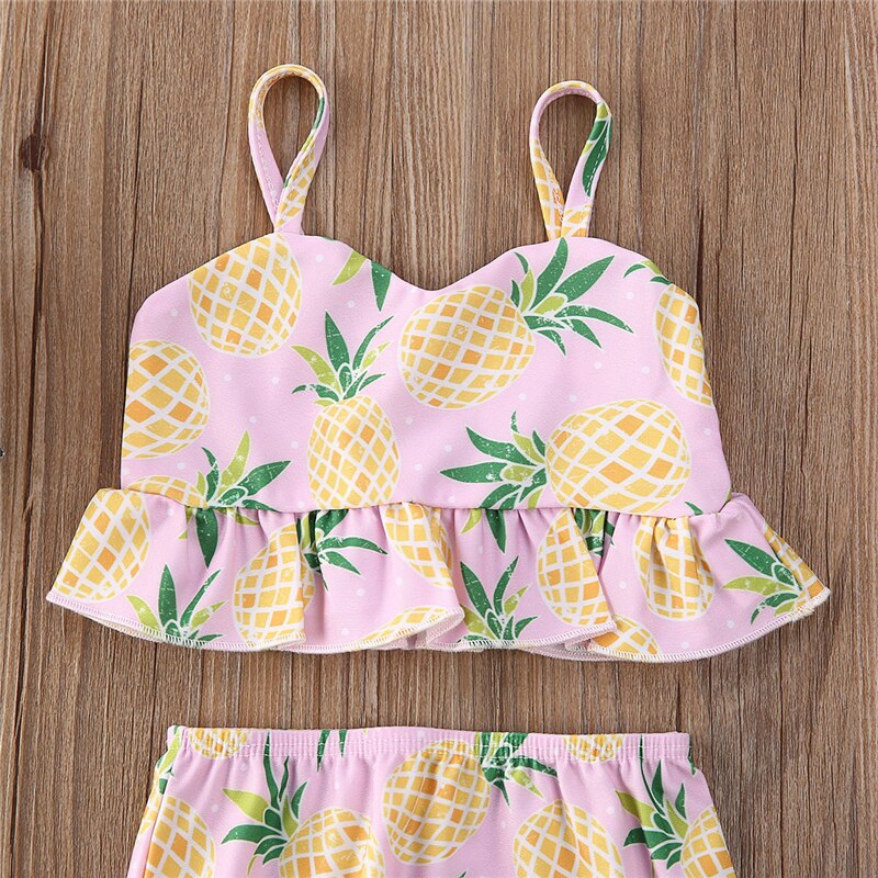 Sommer baby piger badedragter ananas print to stykke badetøj til piger bikini sæt børn svømmedragt børn